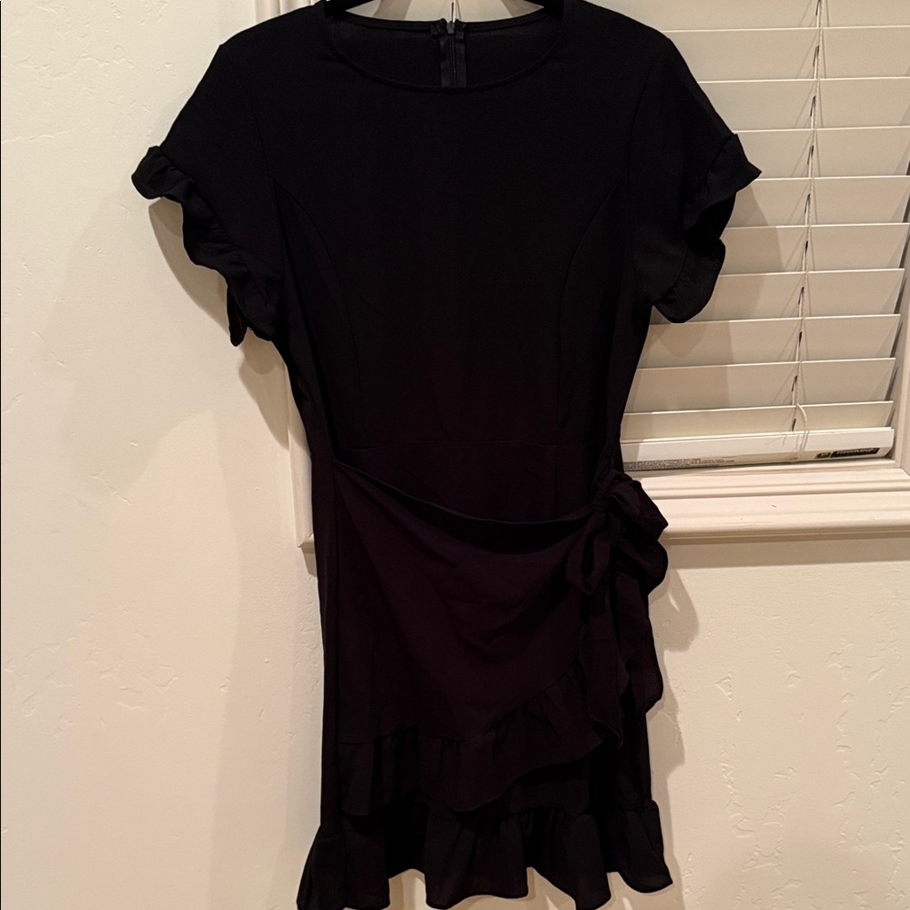 Amazon Black Ruffle Mini Dress